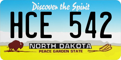 ND license plate HCE542