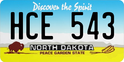 ND license plate HCE543