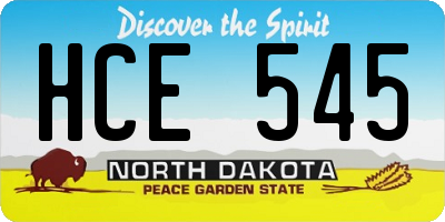 ND license plate HCE545