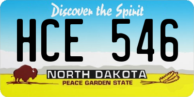 ND license plate HCE546