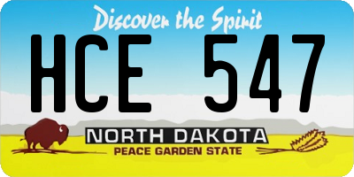 ND license plate HCE547