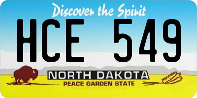 ND license plate HCE549