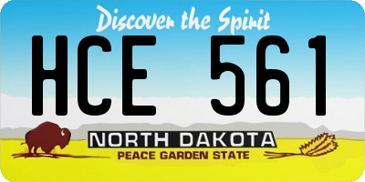 ND license plate HCE561