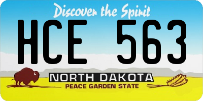 ND license plate HCE563