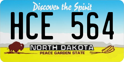 ND license plate HCE564