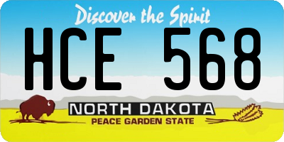 ND license plate HCE568
