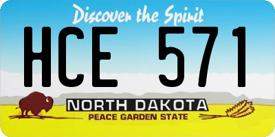 ND license plate HCE571