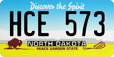 ND license plate HCE573