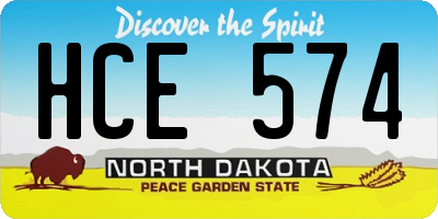 ND license plate HCE574