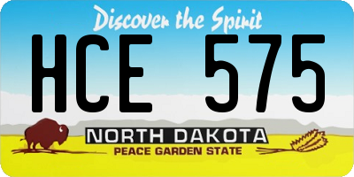 ND license plate HCE575