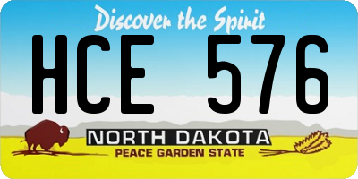 ND license plate HCE576