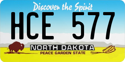 ND license plate HCE577