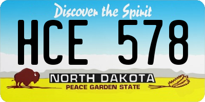 ND license plate HCE578