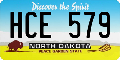 ND license plate HCE579