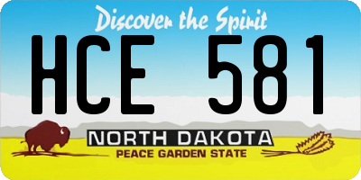 ND license plate HCE581