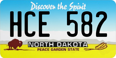 ND license plate HCE582