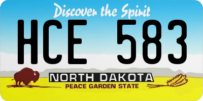 ND license plate HCE583