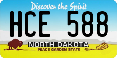 ND license plate HCE588