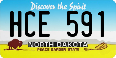 ND license plate HCE591