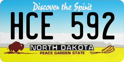 ND license plate HCE592