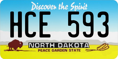 ND license plate HCE593