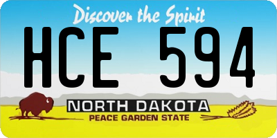 ND license plate HCE594