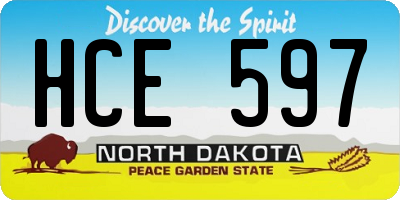 ND license plate HCE597