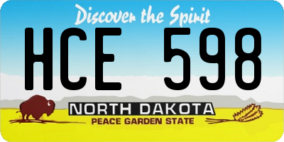 ND license plate HCE598