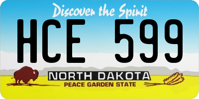 ND license plate HCE599