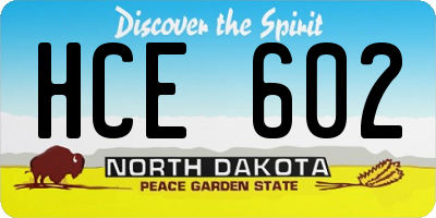 ND license plate HCE602