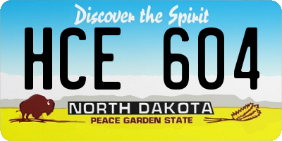 ND license plate HCE604