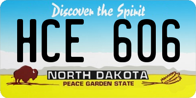 ND license plate HCE606