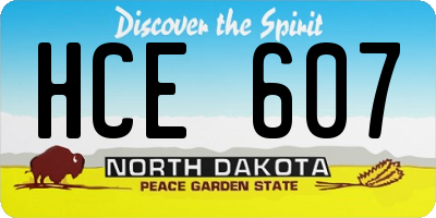 ND license plate HCE607