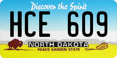 ND license plate HCE609