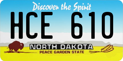 ND license plate HCE610