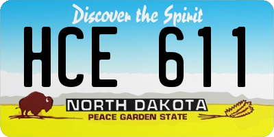 ND license plate HCE611