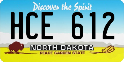 ND license plate HCE612