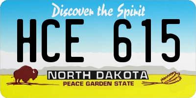 ND license plate HCE615