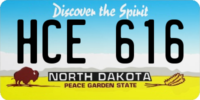 ND license plate HCE616