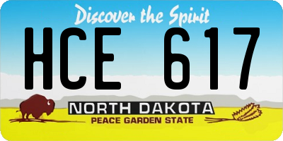 ND license plate HCE617