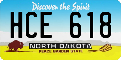 ND license plate HCE618