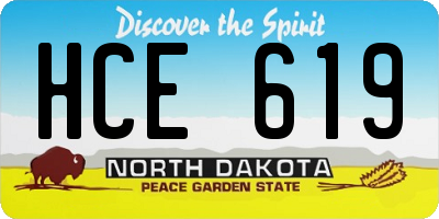 ND license plate HCE619