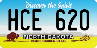 ND license plate HCE620