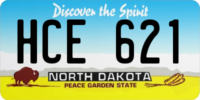 ND license plate HCE621