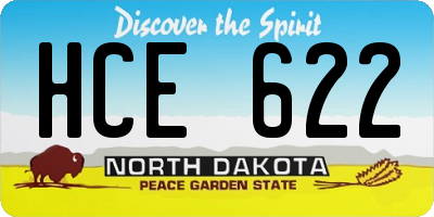 ND license plate HCE622