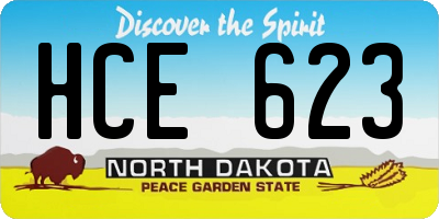 ND license plate HCE623