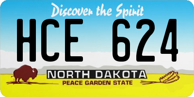 ND license plate HCE624