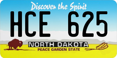 ND license plate HCE625