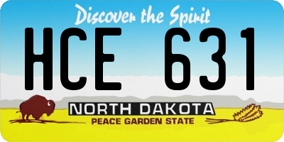 ND license plate HCE631