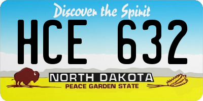 ND license plate HCE632